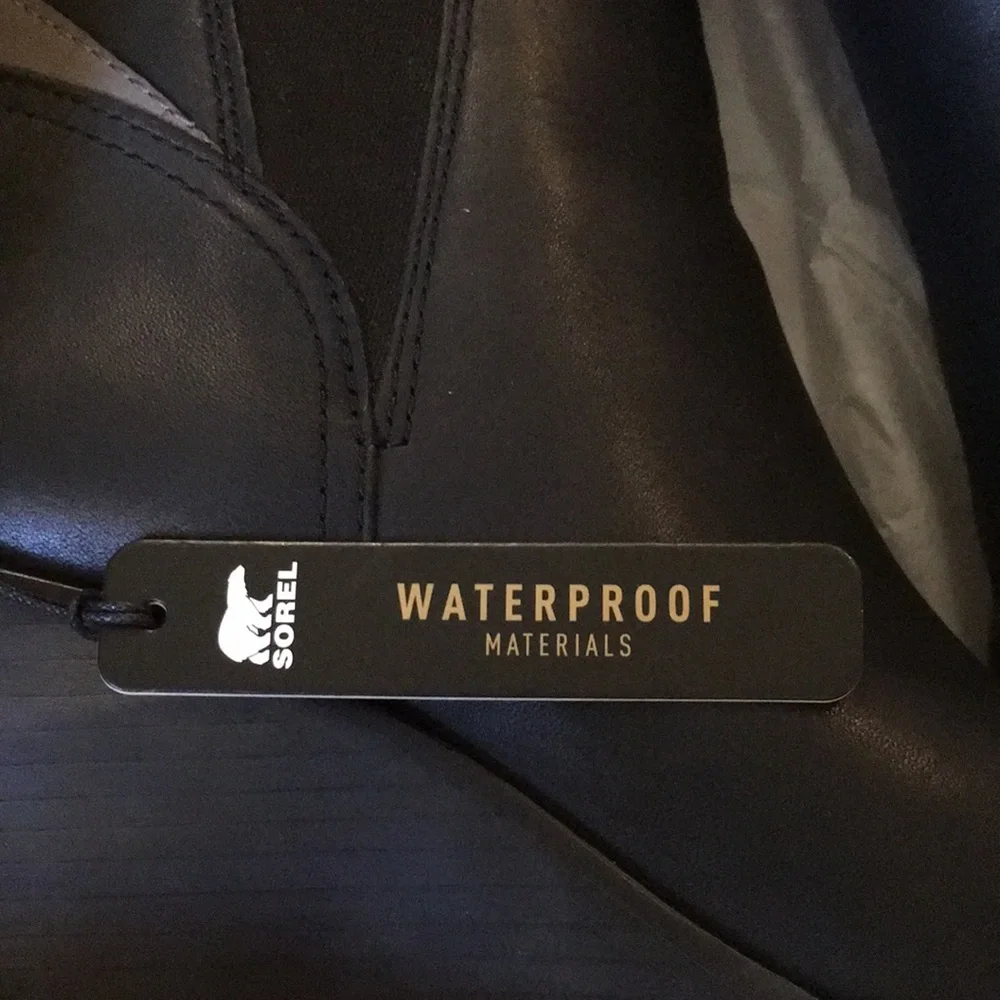 SOREL | After Hours Chelsea Boot Wedge Weatherproof Black Leather